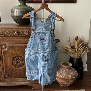 VINTAGE Route 66 Overalls Embroidered Flowers